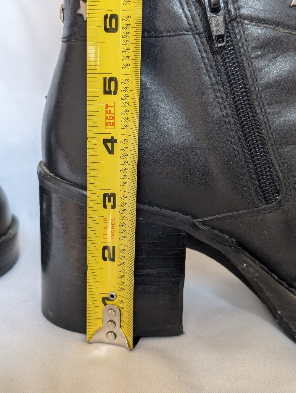 Harley-Davidson Women's Black Leather Ankle Boots Star Studs Side Zip Moto Sz 7 - Picture 11 of 16